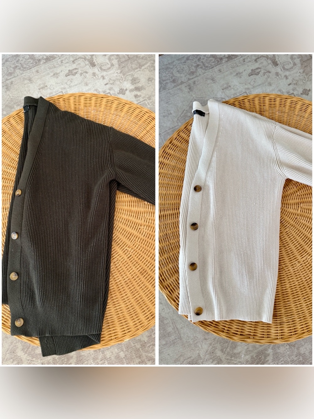 SET OF 2 Oversized ribbed knit cardigans